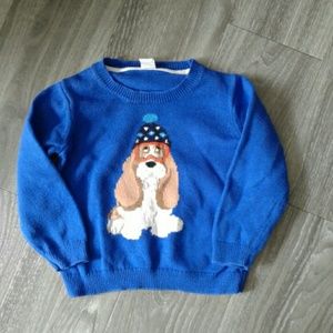 Janie and Jack boys sweater 18-24 mths Blue w/ dog